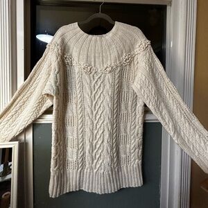 White knit sweater